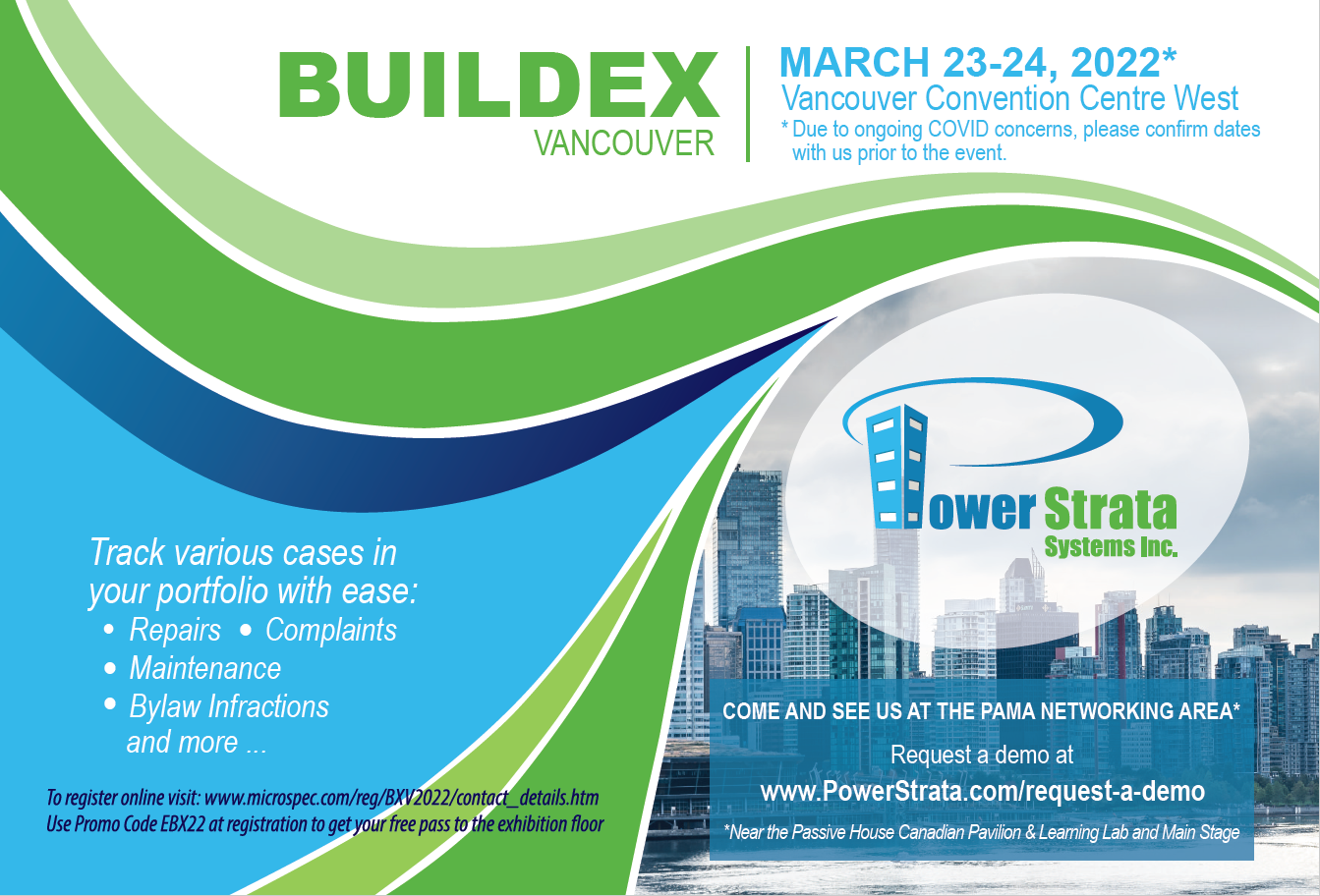 Power Strata Systems at Buildex Vancouver - March 23 and 24, 2022 - Vancouver Convention Centre West 